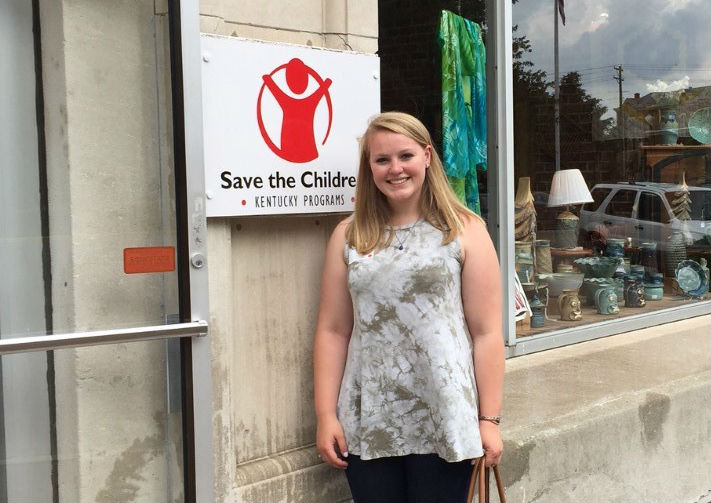 Kjersti Kleine visiting Save the Children's Kentucky office