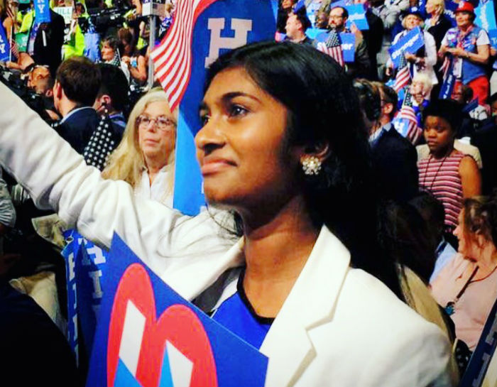 Sruthi on the floor at the DNC