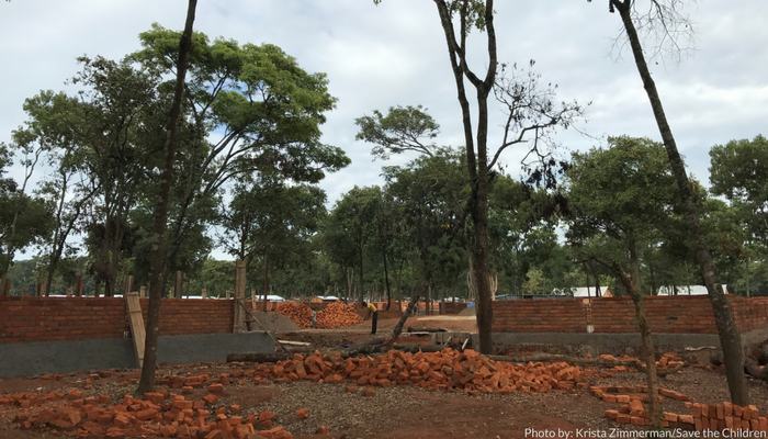 The school under construction at Nduta refugee camp